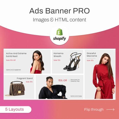 Ads Banner PRO Images & HTML content Shopify Section