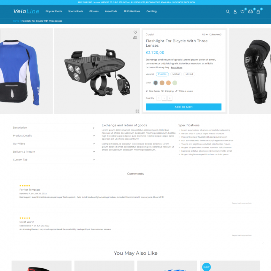 VeloLine - Bicycle Shop Unique Responsive Multipurpose Shopify Theme