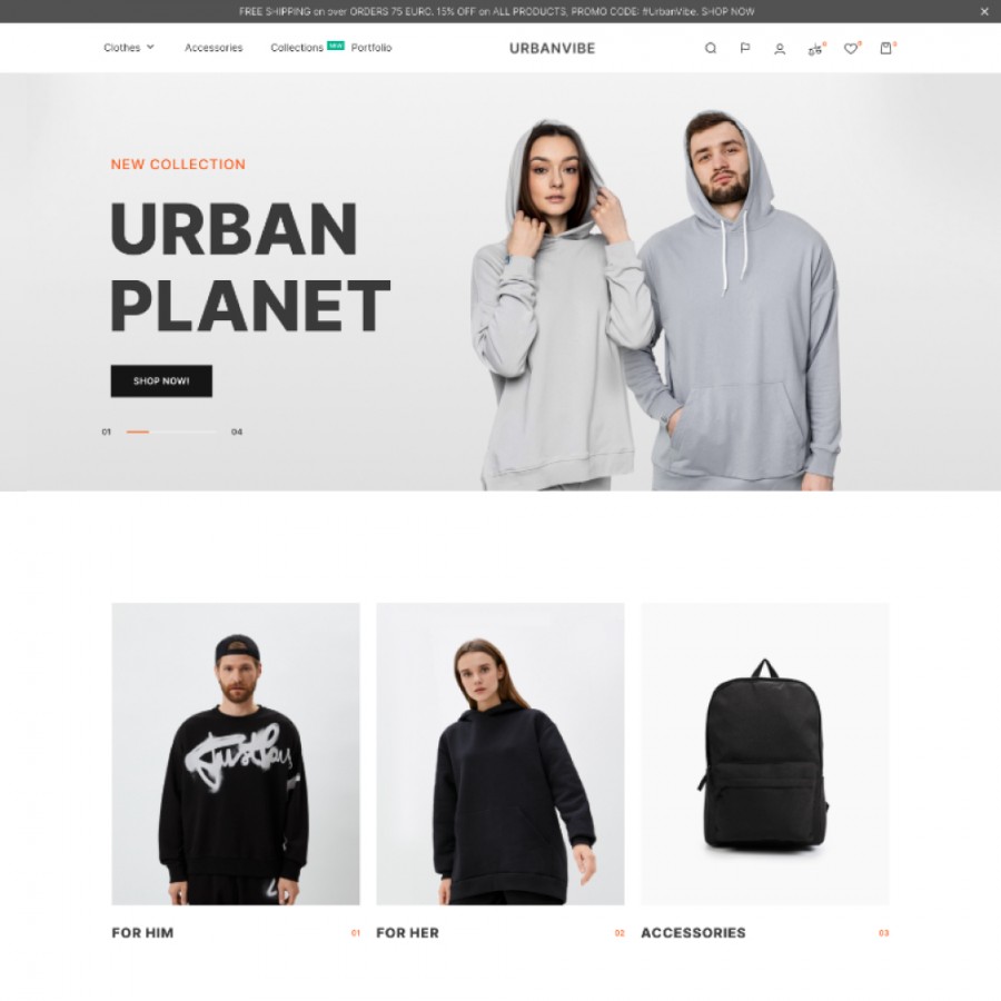 Urban Vibe - Stylish Clothes, Watches, Bags & Underwear Theme