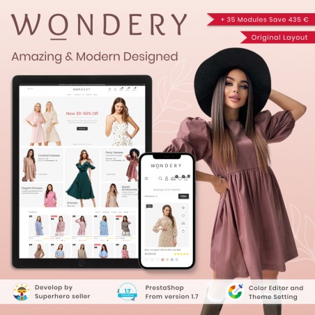 Wondery - Fashion Clothes & Jewelry, Accessories Template