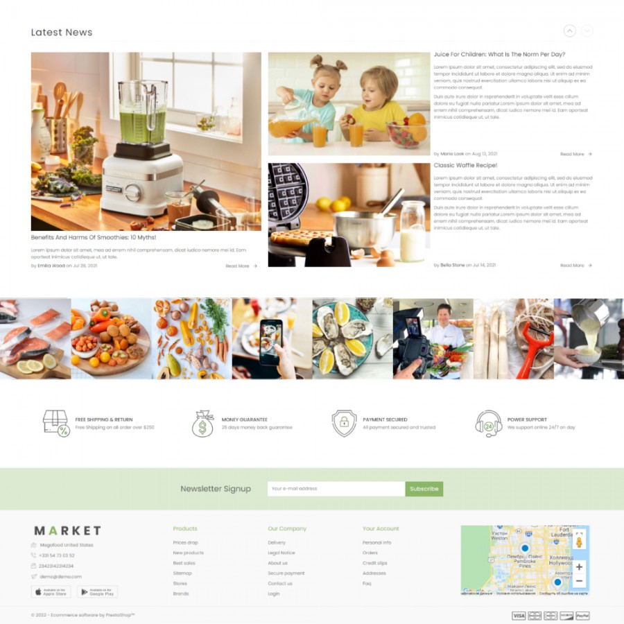 Food Market - Supermarket, Organic Food & Restaurant Template