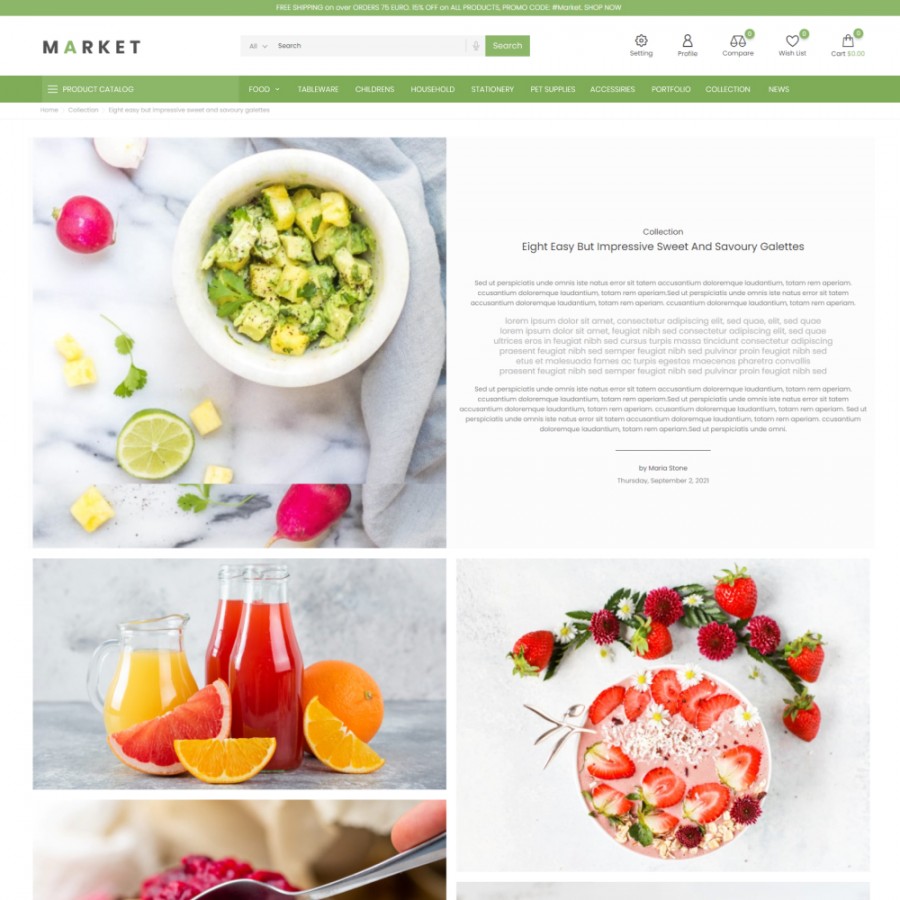 Food Market - Supermarket, Organic Food & Restaurant Template