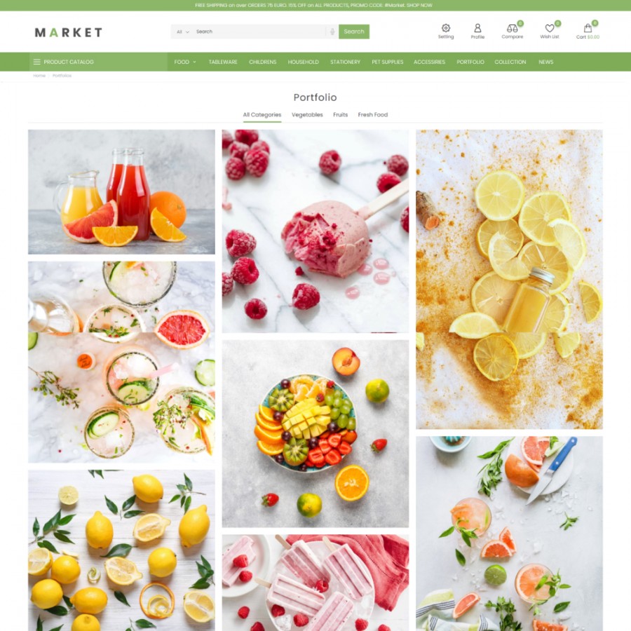 Food Market - Supermarket, Organic Food & Restaurant Template