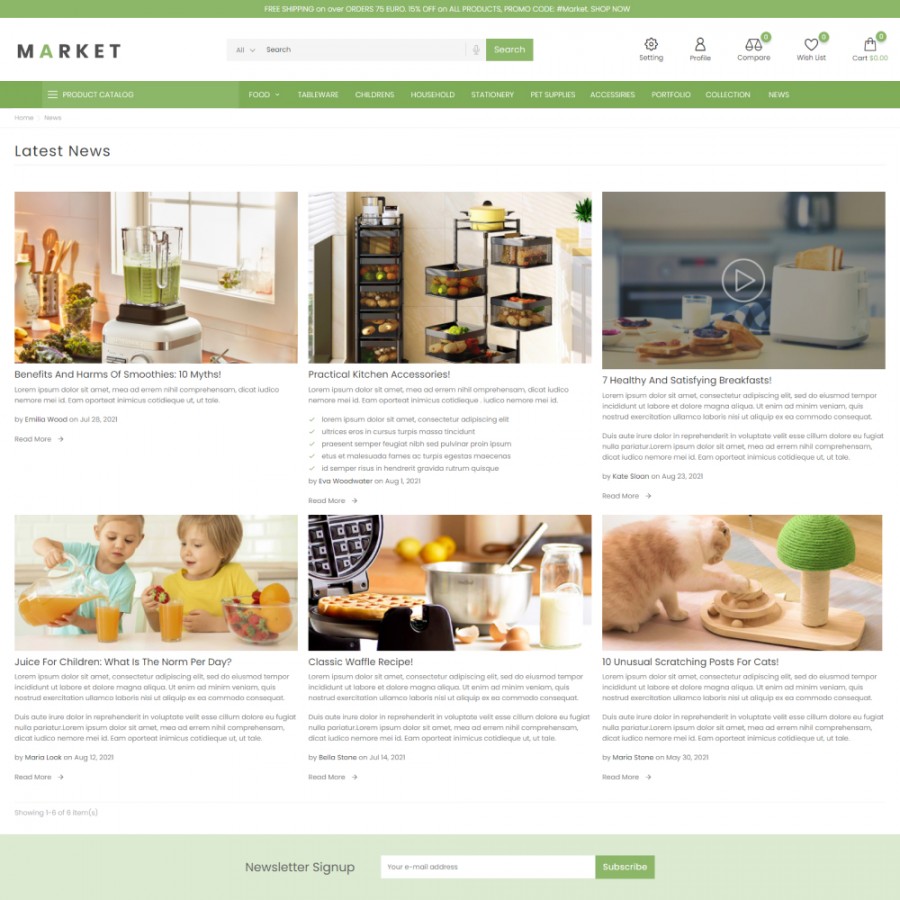 Food Market - Supermarket, Organic Food & Restaurant Template