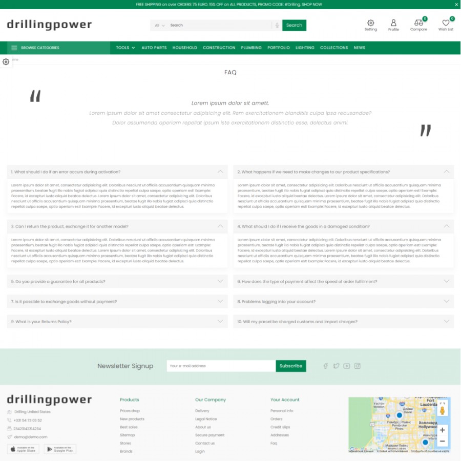 Drilling Power - Tools, Car & Bike, Tires Mega-Store Template