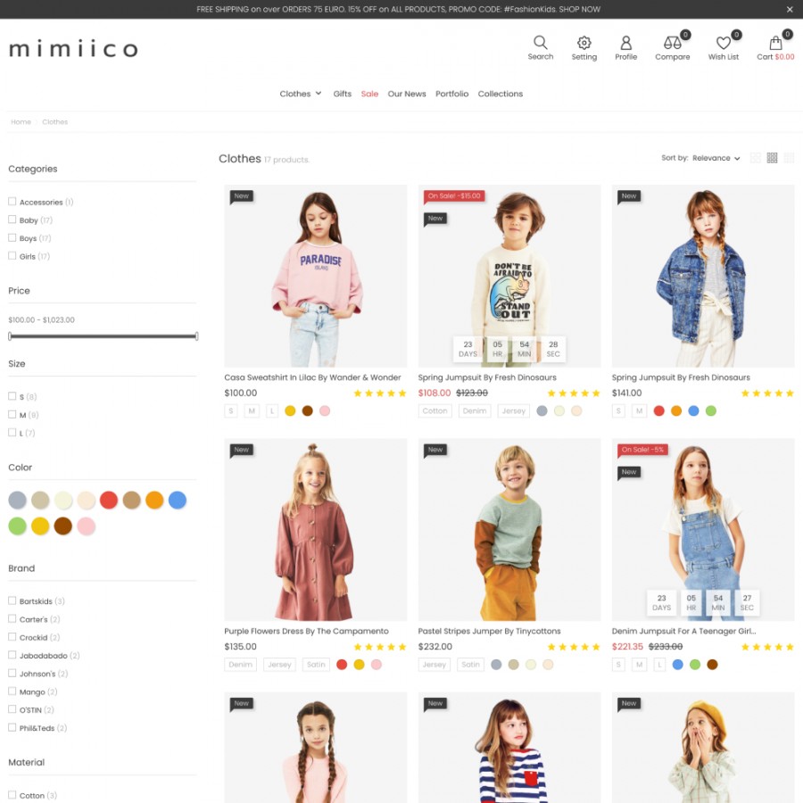 Mimiico - Fashion for Kids, Toys and Accessories Template