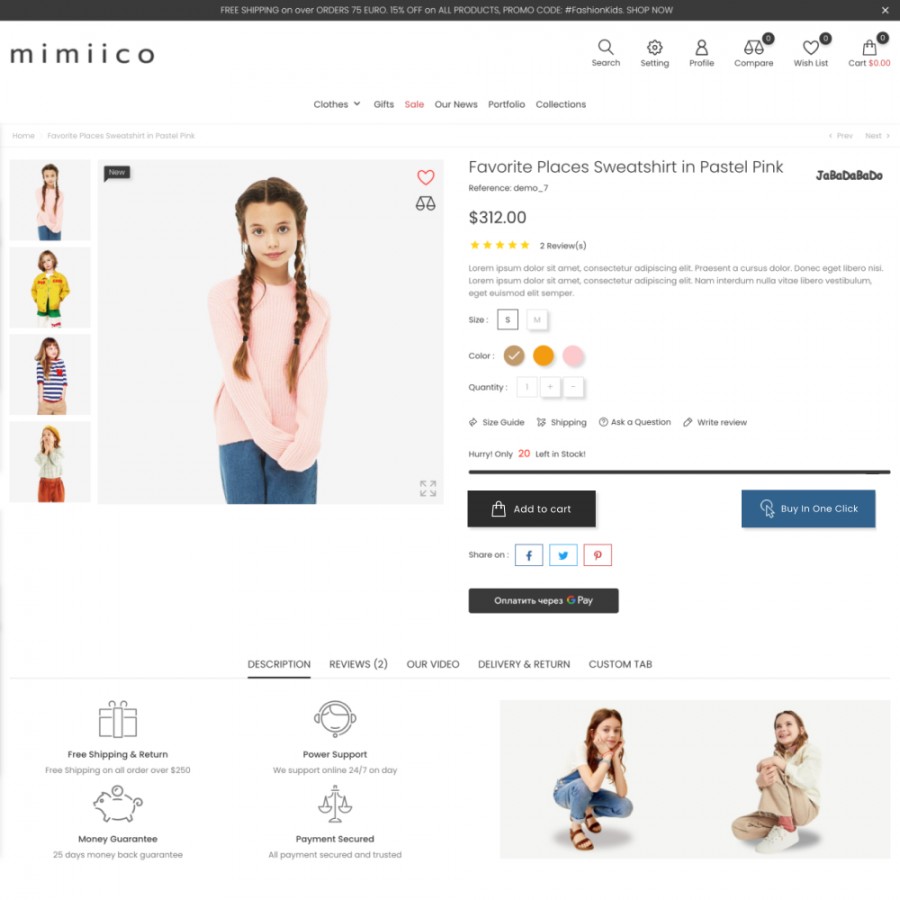 Mimiico - Fashion for Kids, Toys and Accessories Template