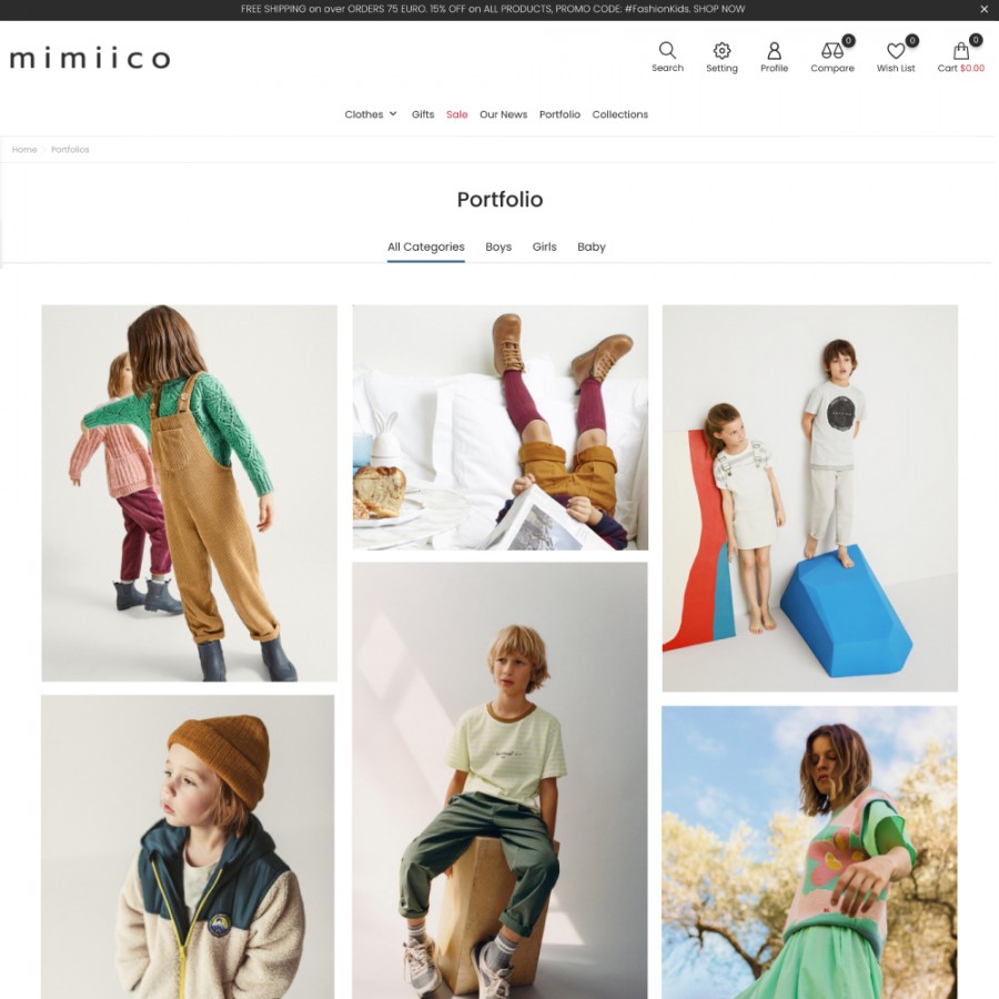 Mimiico - Fashion for Kids, Toys and Accessories Template