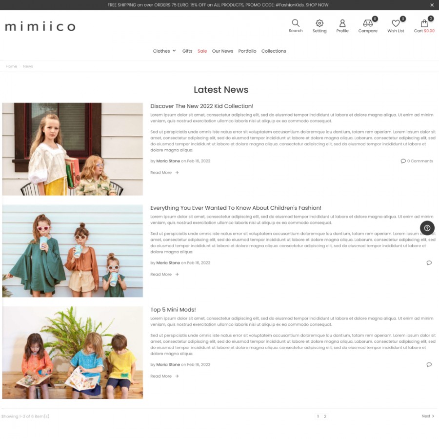 Mimiico - Fashion for Kids, Toys and Accessories Template