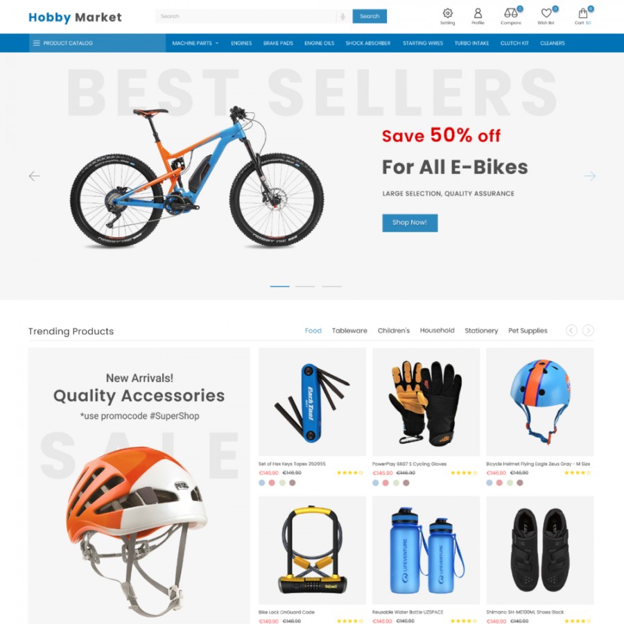 Hobby Marker - Bikes, Fitness and Sport Food Store Template