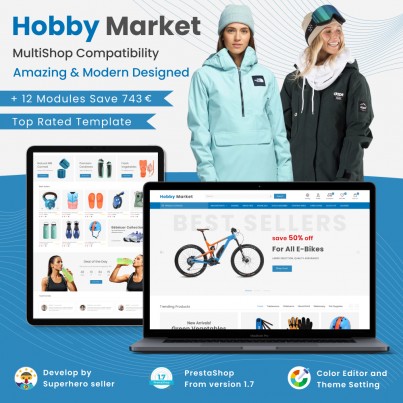 Hobby Marker - Bikes, Fitness and Sport Food Store Template