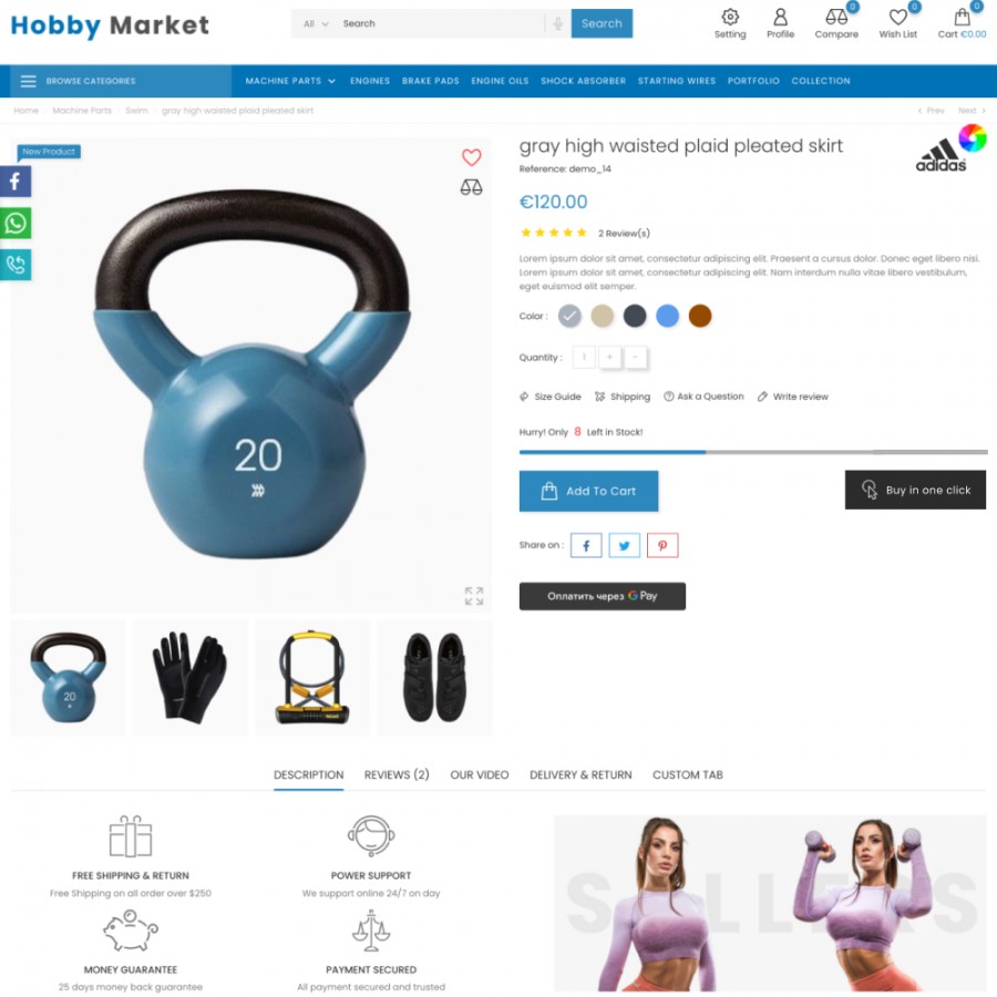 Hobby Marker - Bikes, Fitness and Sport Food Store Template