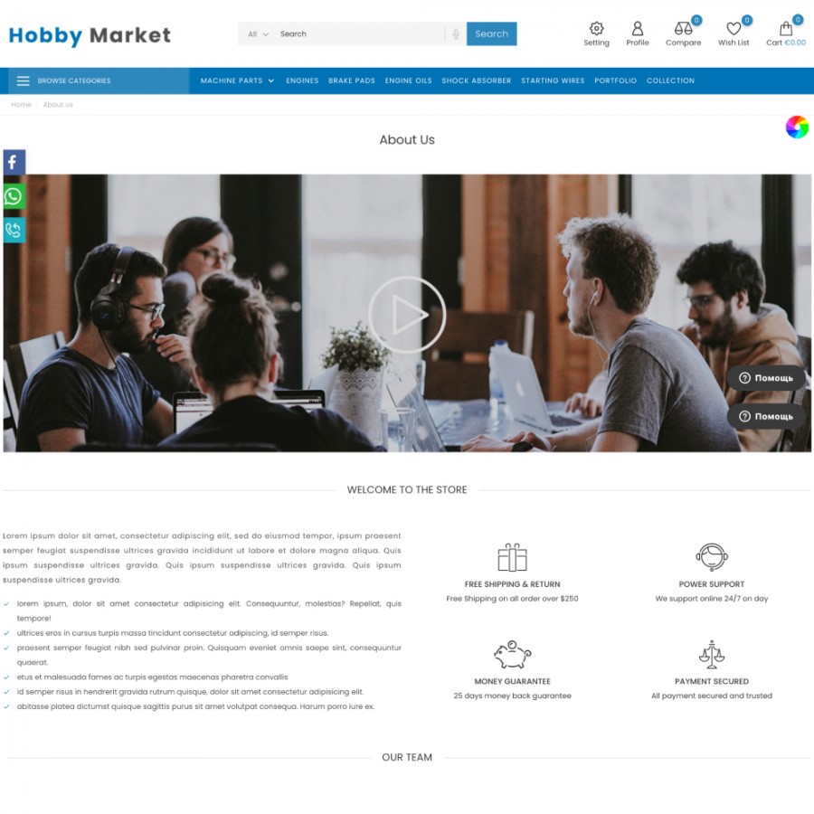 Hobby Marker - Bikes, Fitness and Sport Food Store Template