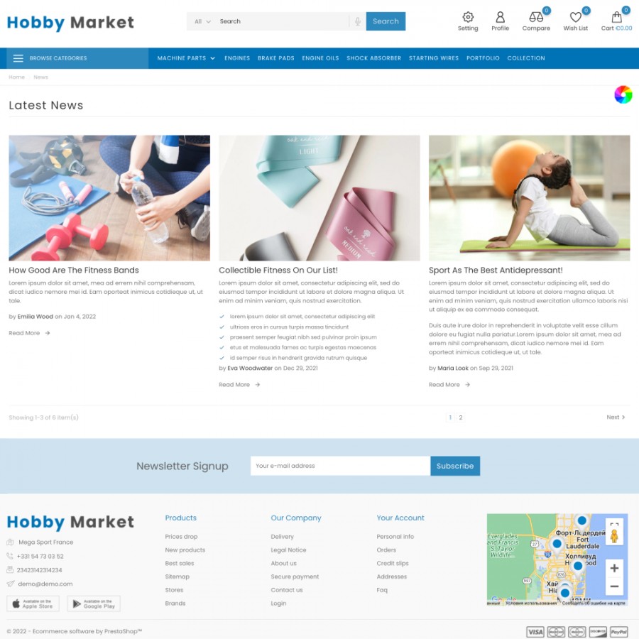 Hobby Marker - Bikes, Fitness and Sport Food Store Template