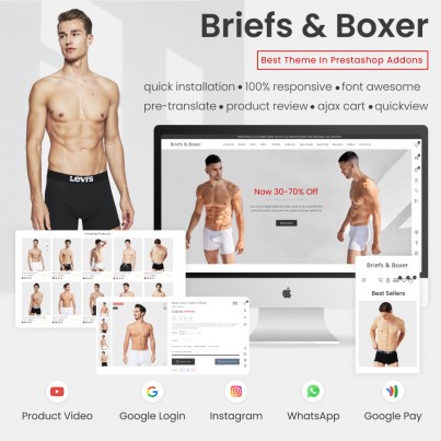 Brief & Boxer - Lingerie for Men, Adult Toys, Clothes Template