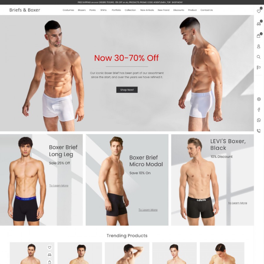 Brief & Boxer - Lingerie for Men, Adult Toys, Clothes Template