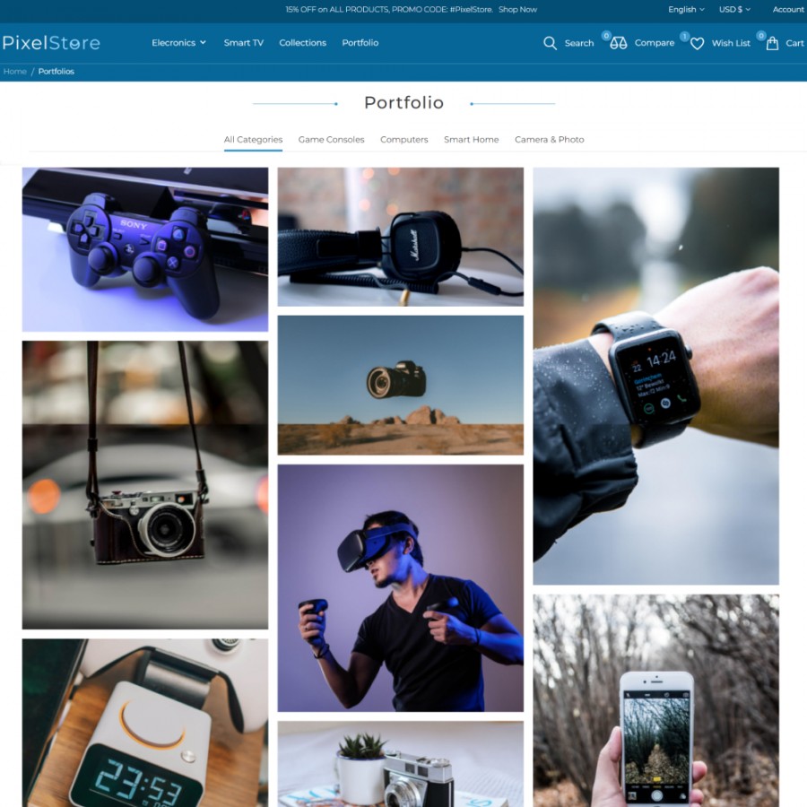 Pixel Store - Electronic & Games, Phones, Gadgets Template