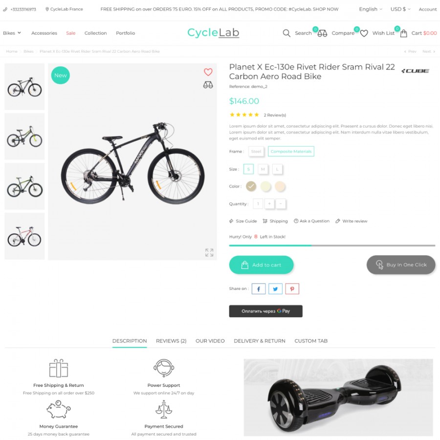 CycleLab - Bicycle Rental, Sport, Activities & Travel Template