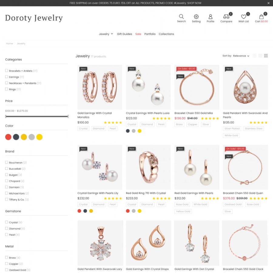 Doroty - Jewelry & Watch, Fashion Accessories Template