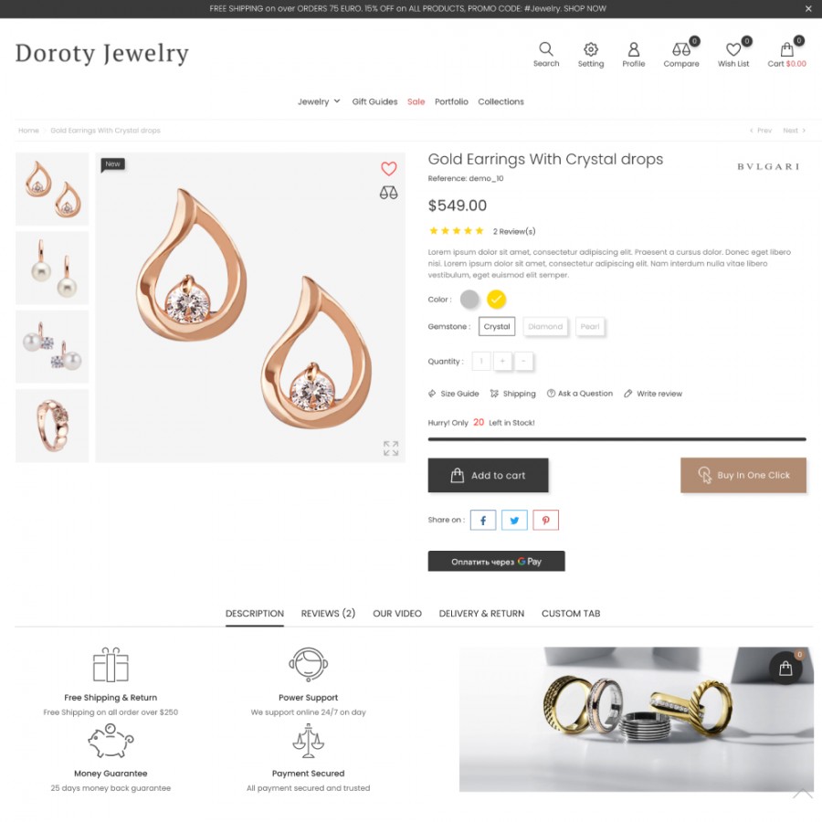 Doroty - Jewelry & Watch, Fashion Accessories Template