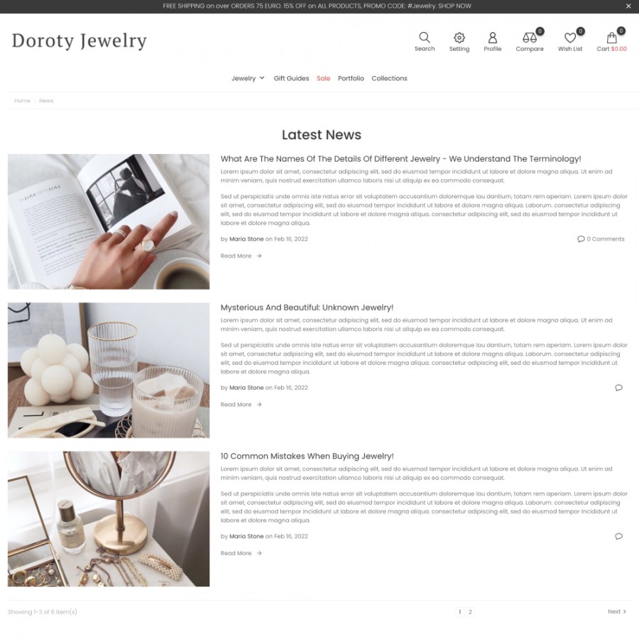 Doroty - Jewelry & Watch, Fashion Accessories Template