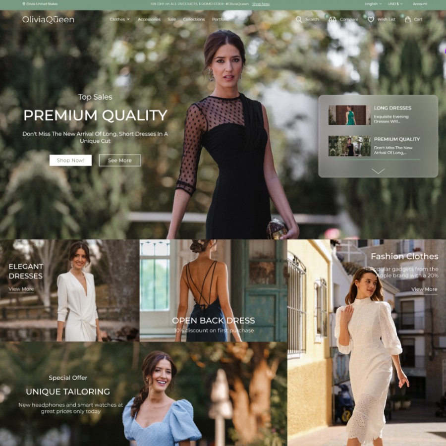 Olivia - Fashion Clothes, Jewelry & Accessories Template