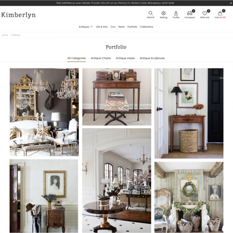 Kimberlyn - Art, Collectibles, Antiques & Gift Store Template