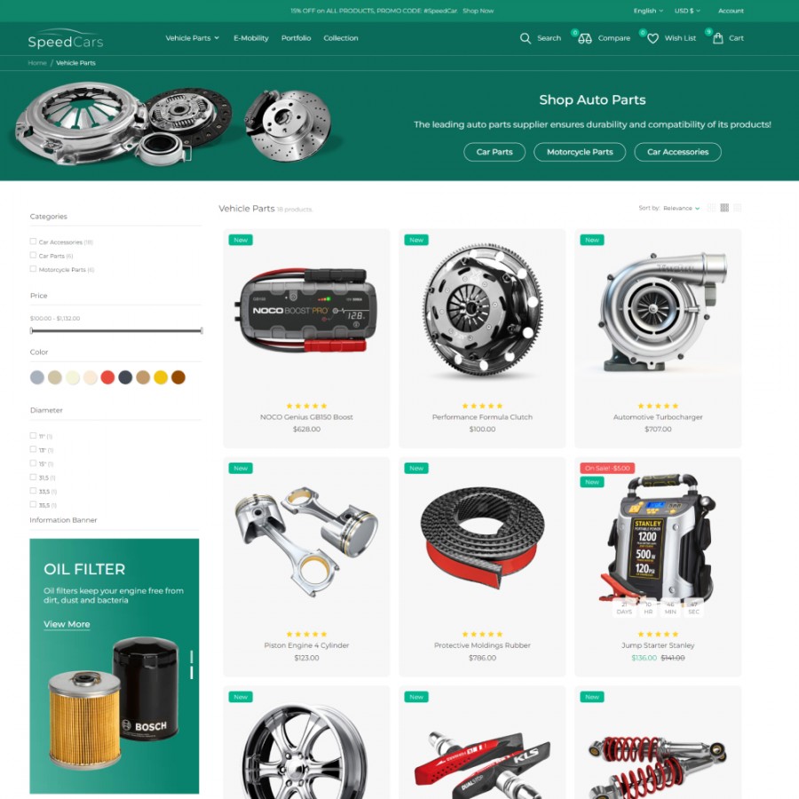 SpeedCar - Auto & Moto, Tools and Bikes Store Template