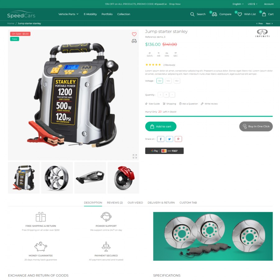 SpeedCar - Auto & Moto, Tools and Bikes Store Template