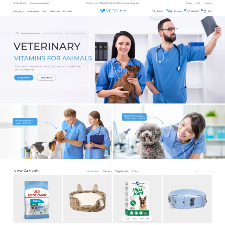 VetClinic - Animals & Pets Goods Store Template