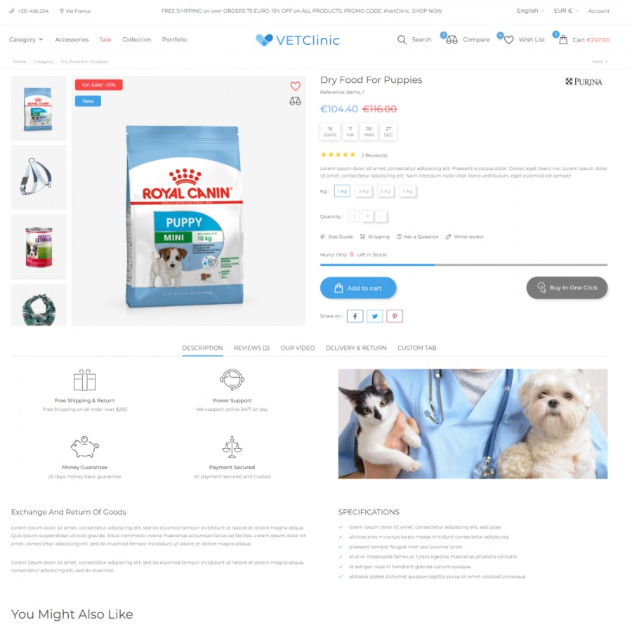 VetClinic - Animals & Pets Goods Store Template