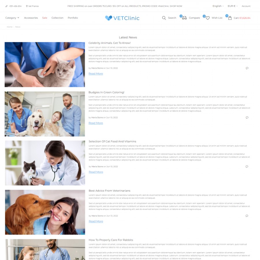 VetClinic - Animals & Pets Goods Store Template