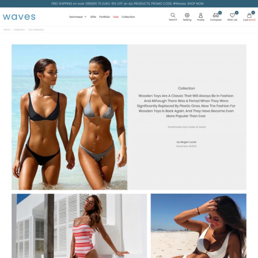 Wave - Swimwear, Lingerie, Bikini & Beachwear Store Template