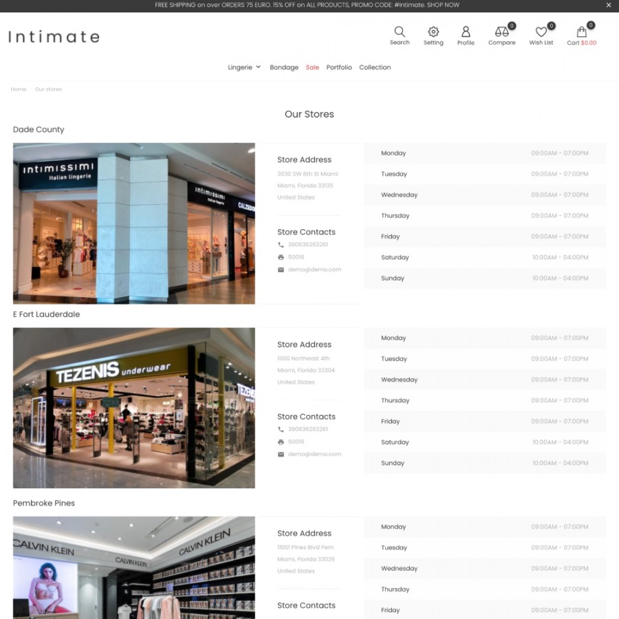 Intimate - Fashion Lingeria & Swimsuits, SexToys Store Template