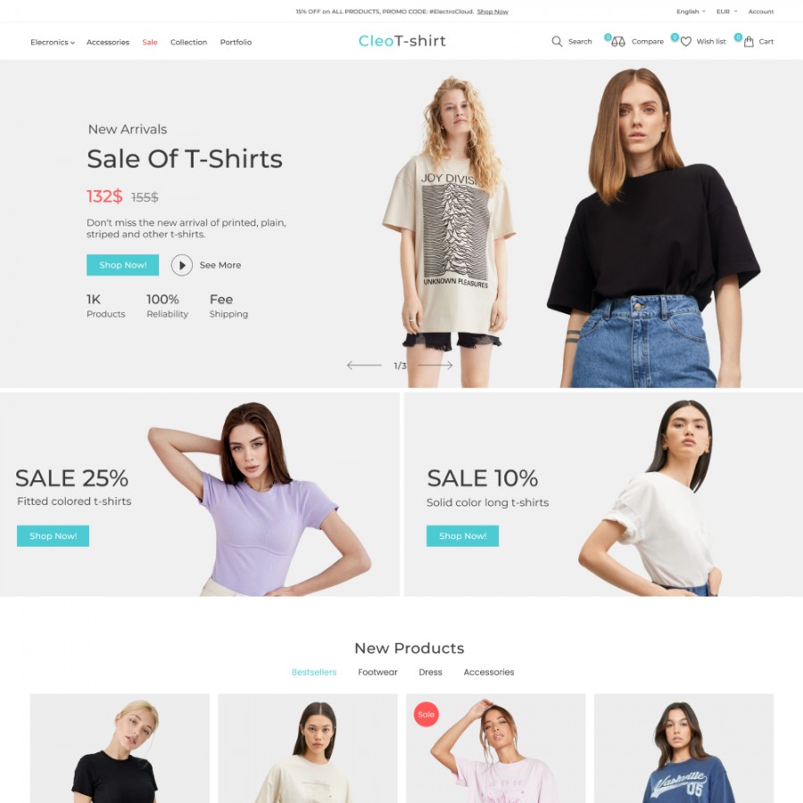 Cleo - Fashion Store, T-Shirts, Jewelry & Accessories Template