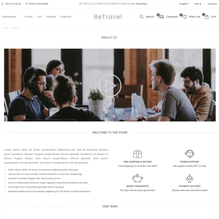 BeTravel - Tourism, Sports & Extreme, Tours & Hotels Template