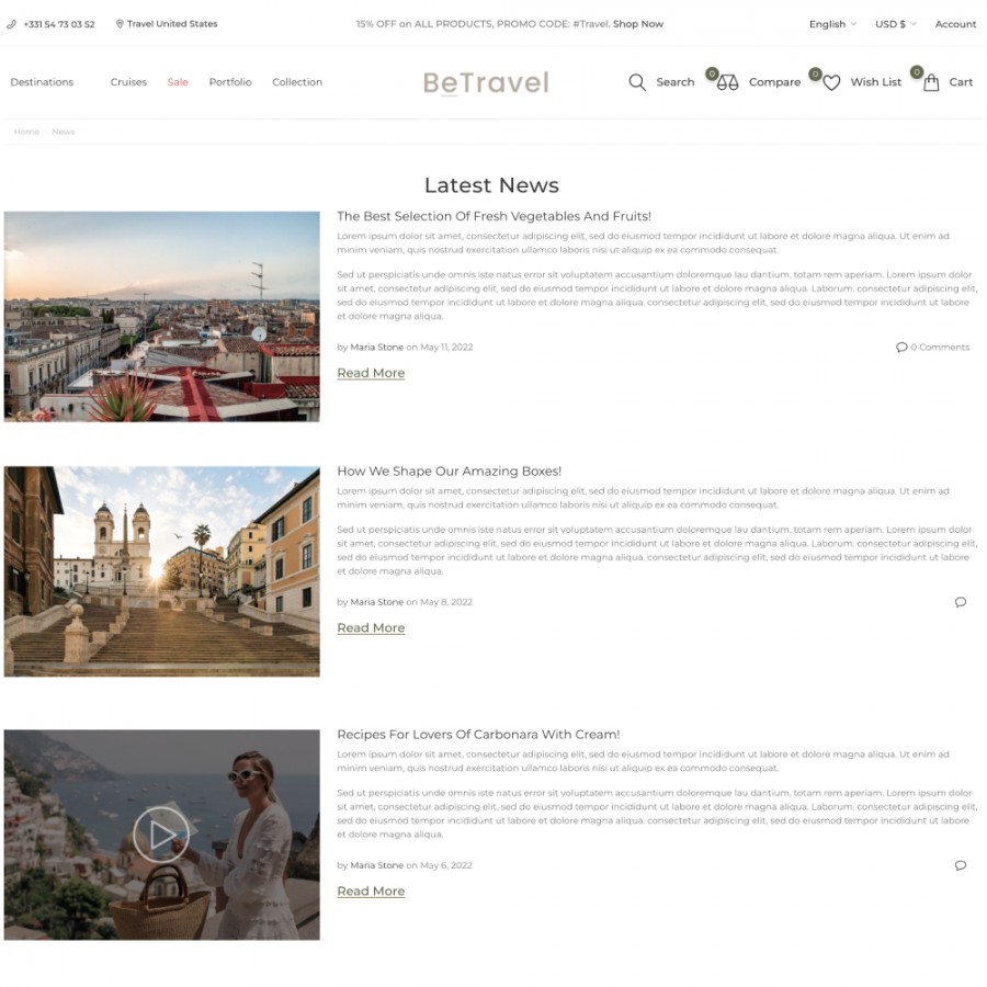 BeTravel - Tourism, Sports & Extreme, Tours & Hotels Template