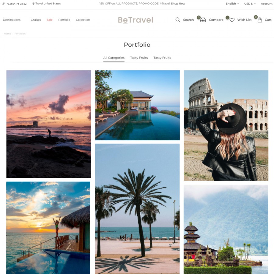 BeTravel - Tourism, Sports & Extreme, Tours & Hotels Template