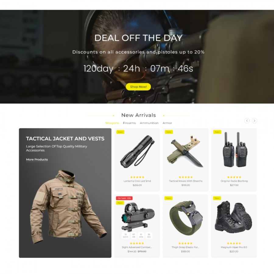 Quick Shot - Weapons, Hunting, Sports, Fishing Store Template