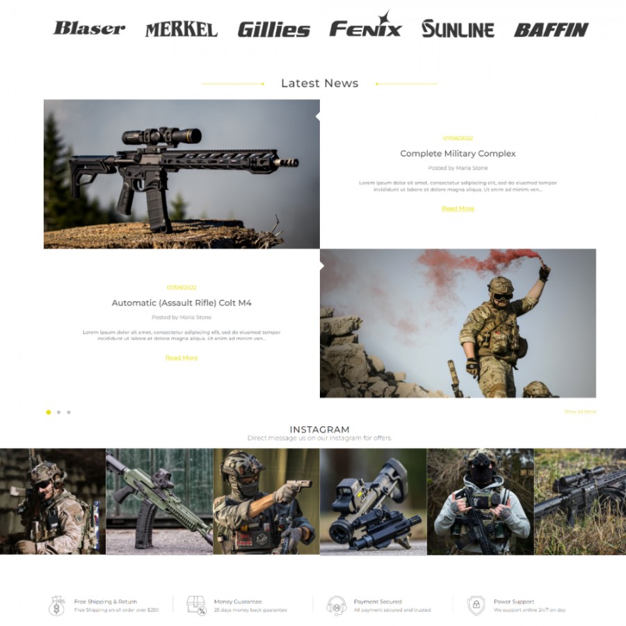 Quick Shot - Weapons, Hunting, Sports, Fishing Store Template