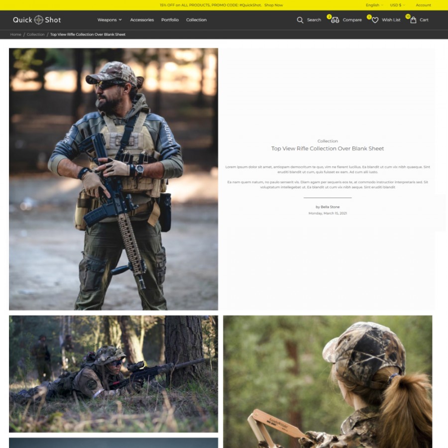 Quick Shot - Weapons, Hunting, Sports, Fishing Store Template