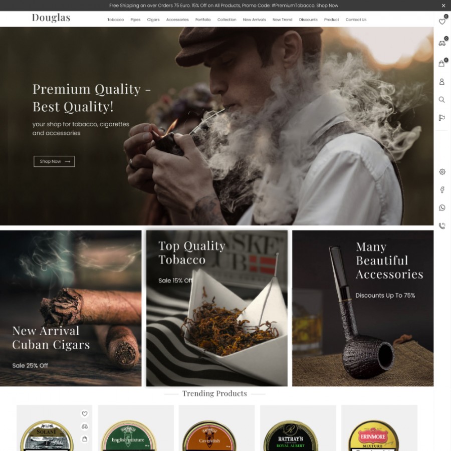 Douglas - Tobacco, Cigarette, and Vape Shop Template