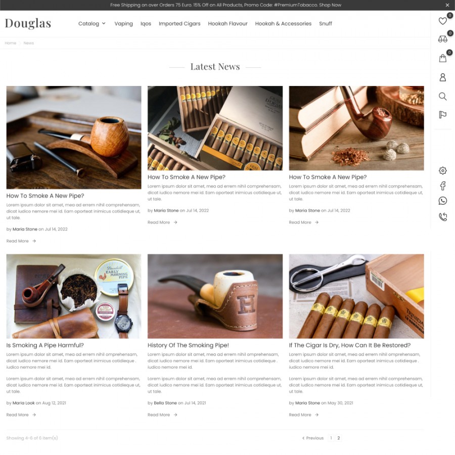 Douglas - Tobacco, Cigarette, and Vape Shop Template