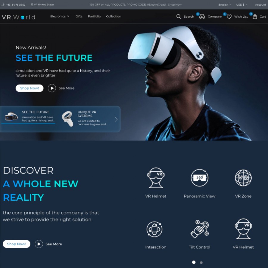 VrWorld - Electronics, Games & Virtual Reality Services Template