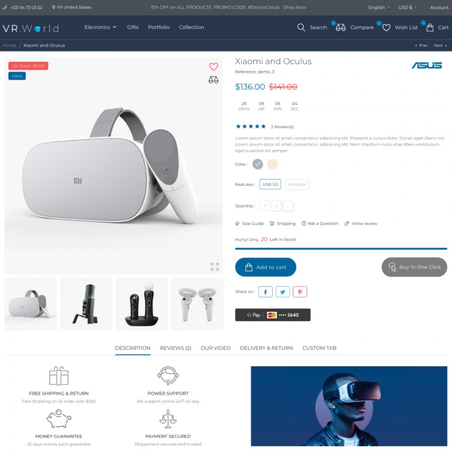 VrWorld - Electronics, Games & Virtual Reality Services Template