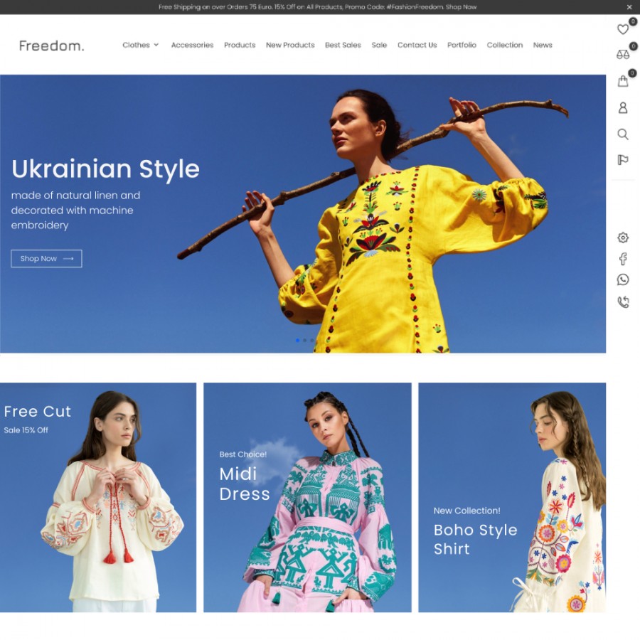 Freedom - Ethnic Modern Clothes and Accessories Template