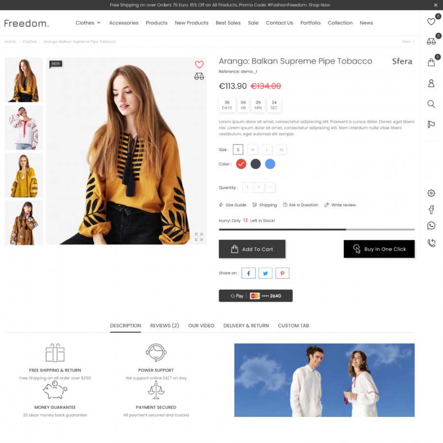 Freedom - Ethnic Modern Clothes and Accessories Template