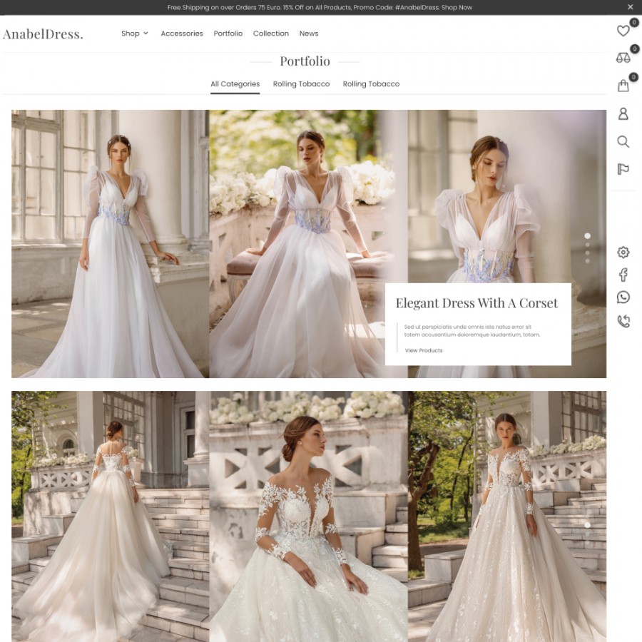 Anabel - Wedding and Evening Dresses, Clothes Store Template