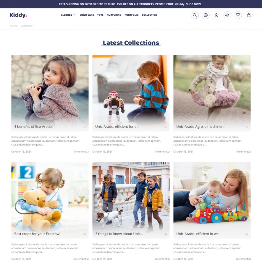 Kiddy - Kids, Children and Babies Clothes & Toys Store Template