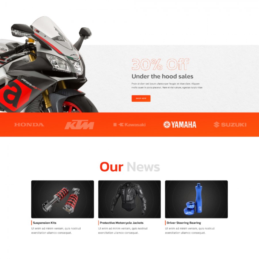 MotoHome - Motorcycle, Car and Bike, Tools and Parts Template